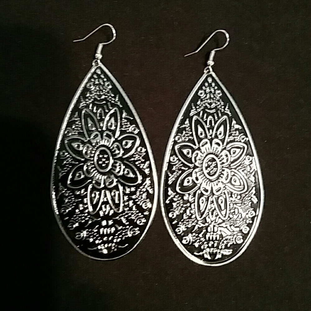 Black and Silver Earrings